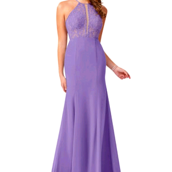 Stunning Halter Gown Braidmaid Dress Gala Zoey